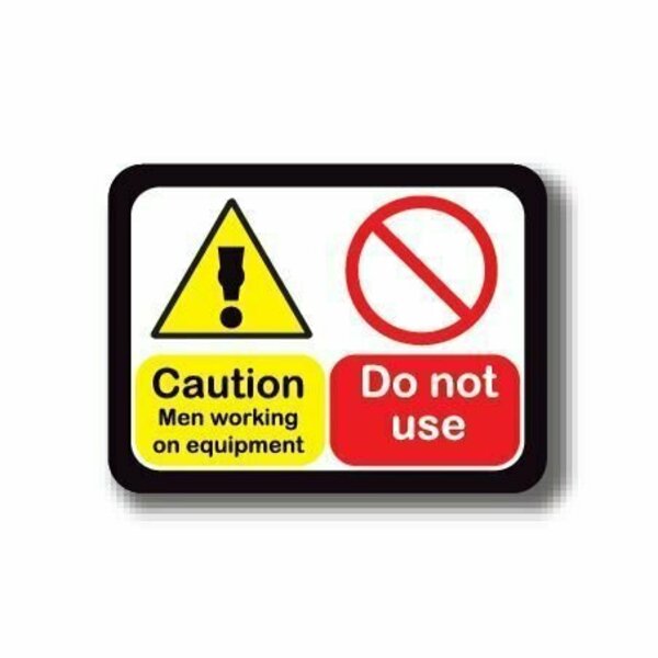 Ergomat 36in x 27in RECTANGLE SIGNS - Caution Men Working On Equipment Do Not Use DSV-SIGN 972 #2044 -UEN